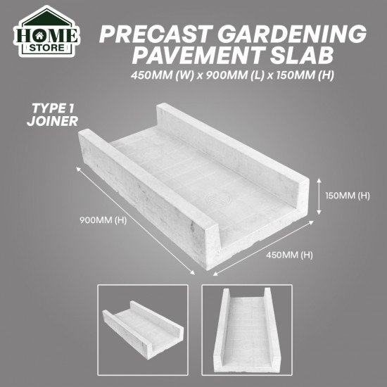 Home Store Type 1 Joiner Precast Vegetable Gardening Pavement Slab With Reinforcement Y10CQ Steel Bar & Fibre Strand 450MM (W) x 900MM (L) x 150MM (H) Home Store Type 1 Joiner Precast Vegetable Gardening Pavement Slab With Reinforcement Y10CQ Steel Bar & Fibre Strand 450MM (W) x 900MM (L) x 150MM (H)