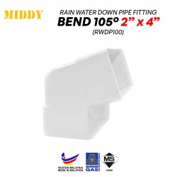 Middy RWDP100 UPVC Rain Water Down Pipe Fittings - Bend 105º 2'' x 4''