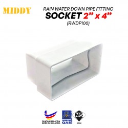 Middy RWDP100 UPVC Rain Water Down Pipe Fittings - Socket 2'' x 4''