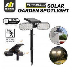 Suriang YH0518-PIR Solar Spotlight With Motion Sensor IP65 Waterproof LED Warm White Light