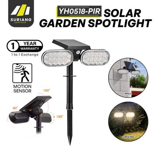 Suriang YH0518-PIR Solar Spotlight With Motion Sensor IP65 Waterproof LED Warm White Light Suriang YH0518-PIR Solar Spotlight With Motion Sensor IP65 Waterproof LED Warm White Light