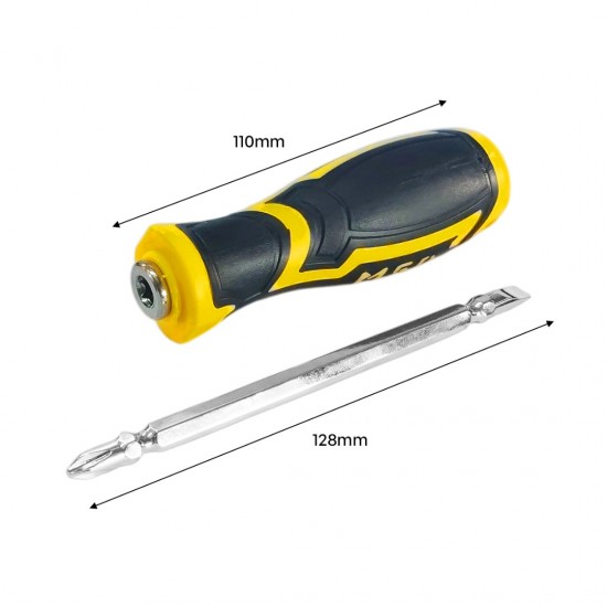 CN 2-Way Screwdriver 2 in 1 Flat/Philips Chrome Vanadium Steel 4'' (100MM) With Rubber Grip CN 2-Way Screwdriver 2 in 1 Flat/Philips Chrome Vanadium Steel 4'' (100MM) With Rubber Grip