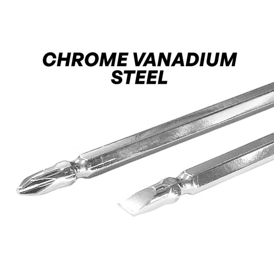 CN 2-Way Screwdriver 2 in 1 Flat/Philips Chrome Vanadium Steel 4'' (100MM) With Rubber Grip CN 2-Way Screwdriver 2 in 1 Flat/Philips Chrome Vanadium Steel 4'' (100MM) With Rubber Grip
