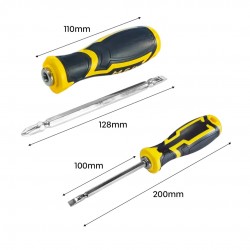 CN 2-Way Screwdriver 2 in 1 Flat/Philips Chrome Vanadium Steel 4'' (100MM) With Rubber Grip CN 2-Way Screwdriver 2 in 1 Flat/Philips Chrome Vanadium Steel 4'' (100MM) With Rubber Grip