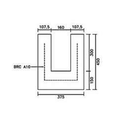 Home Store Precast Concrete Bollard Footing Base 375MM (L) x 375MM (W) x 450MM (H)