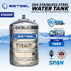 Esteel E1000F Vertical Flat Bottom Without Stand SUS304 Stainless Steel Water Tank 1000L/220Gallons