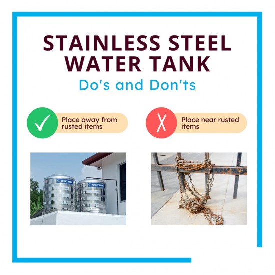 Esteel E1000FF Vertical Slim Tall Flat Bottom Without Stand SUS304 Stainless Steel Water Tank 1000L/220Gallons