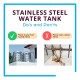 Esteel E1000FF Vertical Slim Tall Flat Bottom Without Stand SUS304 Stainless Steel Water Tank 1000L/220Gallons