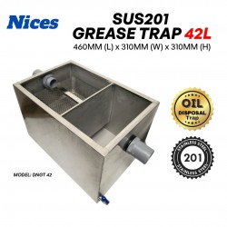Nices DNGT42 SUS 201 Grease Trap 460MM (L) x 310MM (W) x 310MM (H) 42L
