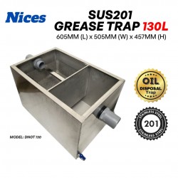 Nices DNGT130 SUS 201 Grease Trap 605MM (L) x 505MM (W) x 457MM (H) 130L