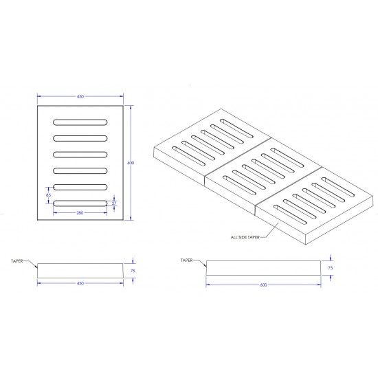 Home Store Precast Compress Slab With Reinforment Y10SQ Steel Bars & Fibre Strands 450MM (W) x 600MM (L) x 75MM (T) Home Store Precast Compress Slab With Reinforment Y10SQ Steel Bars & Fibre Strands 450MM (W) x 600MM (L) x 75MM (T)