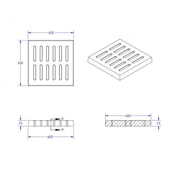 Home Store Precast Compress Slab With Reinforment Y10SQ Steel Bars & Fibre Strands 600MM (W) x 600MM (L) x 75MM (T) Home Store Precast Compress Slab With Reinforment Y10SQ Steel Bars & Fibre Strands 600MM (W) x 600MM (L) x 75MM (T)
