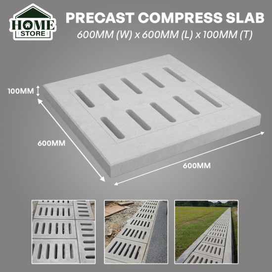 Home Store Precast Compress Slab With Reinforment Y10SQ Steel Bars & Fibre Strands 600MM (W) x 600MM (L) x 100MM (T)
