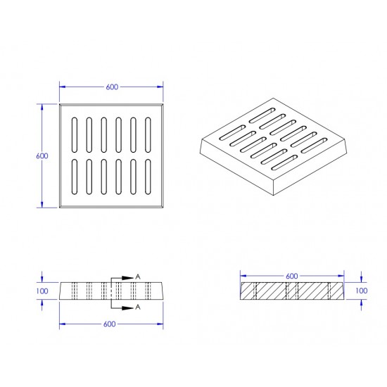 Home Store Precast Compress Slab With Reinforment Y10SQ Steel Bars & Fibre Strands 600MM (W) x 600MM (L) x 100MM (T)
