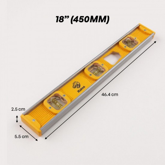 Buaya Professional Spirit Level 12'' (300MM) / 18'' (450MM) / 24'' (600MM) - Yellow Buaya Professional Spirit Level 12'' (300MM) / 18'' (450MM) / 24'' (600MM) - Yellow