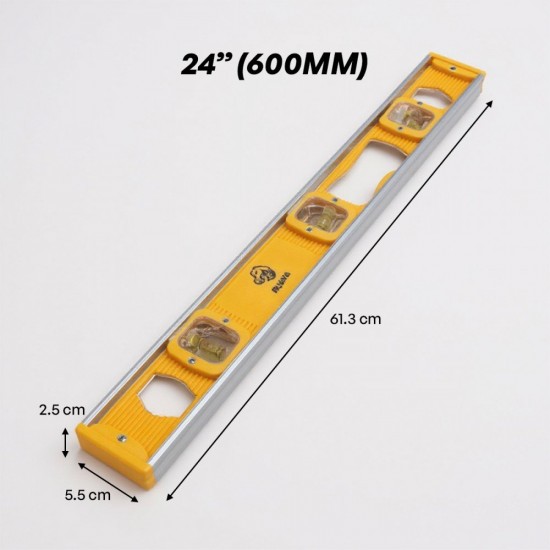 Buaya Professional Spirit Level 12'' (300MM) / 18'' (450MM) / 24'' (600MM) - Yellow Buaya Professional Spirit Level 12'' (300MM) / 18'' (450MM) / 24'' (600MM) - Yellow