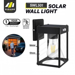 Suriang SWL301 Solar Wall Light Metal & Glass Body IP65 Waterproof LED Warm White Light