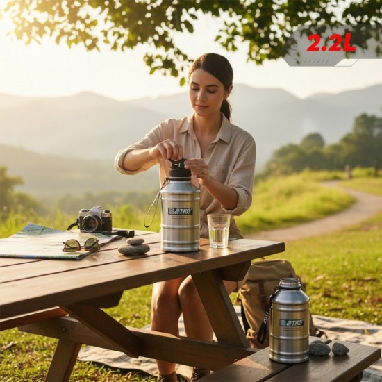 ATKC SUS304 Tumbler Bottle 2.2L With Magnetic Ring Handle