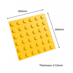 Selamat TPU (Thermoplastic Urethane) Tactile Square Tiles Warning Sign 300MM (L) x 300MM (W) x 3-7.5MM (H) - S1 Dome
