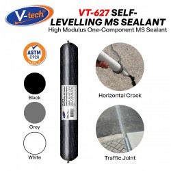 V-Tech VT-627 Self-Levelling MS Sealant Sausage 600ML - Black/Grey/White