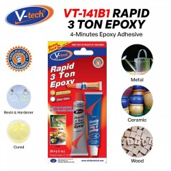 V-Tech VT-141B1 Rapid 3 Ton Epoxy A Resin + B Hardener + Vitalfix Super Glue 28.4G - Clear