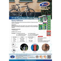 V-Tech VT-140B1 Rapid Steel Epoxy A Resin + B Hardener+ Vitalfix Super Glue 56.8G - Grey