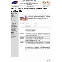V-Tech VT-151 Vital Red RTV Silicone Gasket Maker Up to 650°F 85G - Red