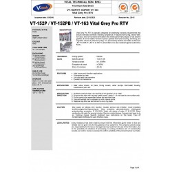 V-Tech VT-152P Vital Grey Pro RTV Silicone Gasket Maker Up to 625°F 85G - Grey