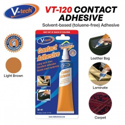 V-Tech VT-120 Contact Adhesive Solvent-based (Toluene-Free) Adhesive 50ML - Light Brown