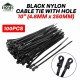 Home Store 6''/8''/10'' Black Nylon Cable Tie With Drilling Hole - 100PCS/PKT