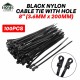 Home Store 6''/8''/10'' Black Nylon Cable Tie With Drilling Hole - 100PCS/PKT