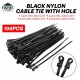 Home Store 6''/8''/10'' Black Nylon Cable Tie With Drilling Hole - 100PCS/PKT