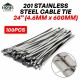 Home Store 4''/6''8''/10''/12''/14''/16''/18''/20''/22''/24'' 201 Stainless Steel Cable Tie - 100PCS/PKT