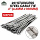 Home Store 4''/6''8''/10''/12''/14''/16''/18''/20''/22''/24'' 201 Stainless Steel Cable Tie - 100PCS/PKT