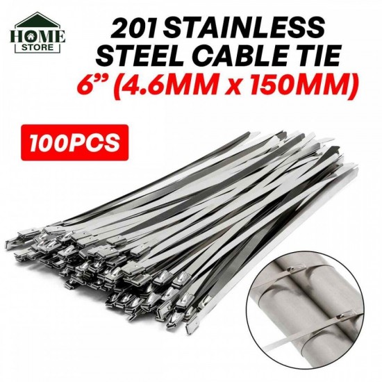 Home Store 4''/6''8''/10''/12''/14''/16''/18''/20''/22''/24'' 201 Stainless Steel Cable Tie - 100PCS/PKT