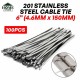 Home Store 4''/6''8''/10''/12''/14''/16''/18''/20''/22''/24'' 201 Stainless Steel Cable Tie - 100PCS/PKT
