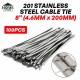 Home Store 4''/6''8''/10''/12''/14''/16''/18''/20''/22''/24'' 201 Stainless Steel Cable Tie - 100PCS/PKT