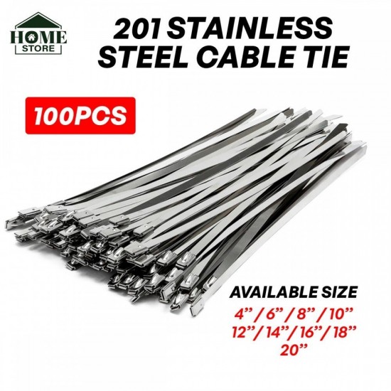 Home Store 4''/6''8''/10''/12''/14''/16''/18''/20''/22''/24'' 201 Stainless Steel Cable Tie - 100PCS/PKT