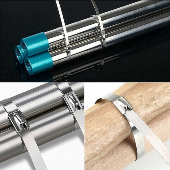 Home Store 4''/6''8''/10''/12''/14''/16''/18''/20''/22''/24'' 201 Stainless Steel Cable Tie - 100PCS/PKT