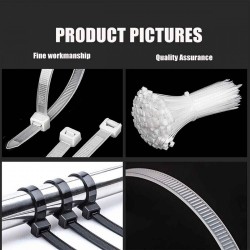 Home Store 12''/14''/16''/18''/20''/22''/24'' Black/White Nylon Cable Tie - 100PCS/PKT