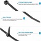 Home Store 12''/14''/16''/18''/20''/22''/24'' Black/White Nylon Cable Tie - 100PCS/PKT