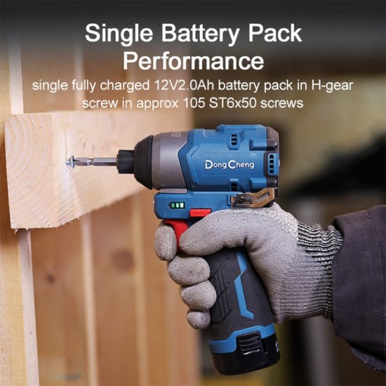 DongCheng DCKIT36BK Cordless Brushless Combo Kit DCPL04-8Z Impact Driver + DCJZ1250Z Driver Drill 12V 2.0Ah