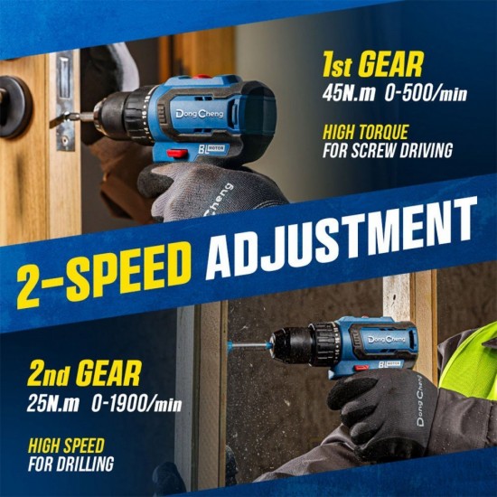 DongCheng DCKIT48AM Cordless Brushless Combo Kit DCPL165 Impact Driver + DCJZ2040Z Driver Drill 20V 2.0Ah
