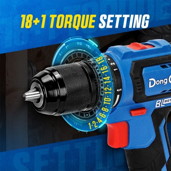 DongCheng DCKIT48AM Cordless Brushless Combo Kit DCPL165 Impact Driver + DCJZ2040Z Driver Drill 20V 2.0Ah
