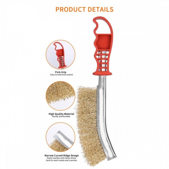 CN Brass Knife Brush 10'' 250MM With PVC Handle CN Brass Knife Brush 10'' 250MM With PVC Handle