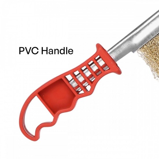 CN Brass Knife Brush 10'' 250MM With PVC Handle CN Brass Knife Brush 10'' 250MM With PVC Handle