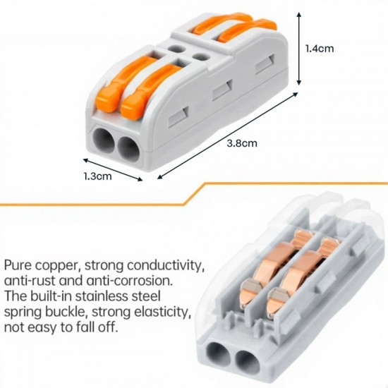 CN KV212 / KV313 Lever-Nut Wire Connector 2-Way/ 3-Way 32A 600V - 5PCS/PKT CN KV212 / KV313 Lever-Nut Wire Connector 2-Way/ 3-Way 32A 600V - 5PCS/PKT