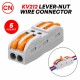 CN KV212 / KV313 Lever-Nut Wire Connector 2-Way/ 3-Way 32A 600V - 5PCS/PKT CN KV212 / KV313 Lever-Nut Wire Connector 2-Way/ 3-Way 32A 600V - 5PCS/PKT