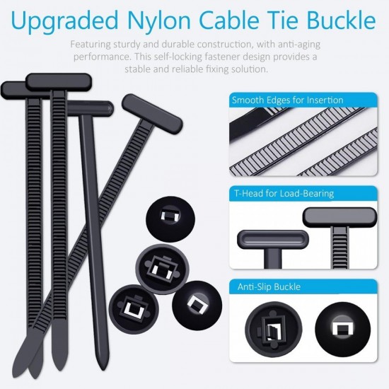 Home Store Nylon Cable Tie With Buckle Head 4.8MM (W) x 100MM 4'' (L) Black - 100PCS/PKT