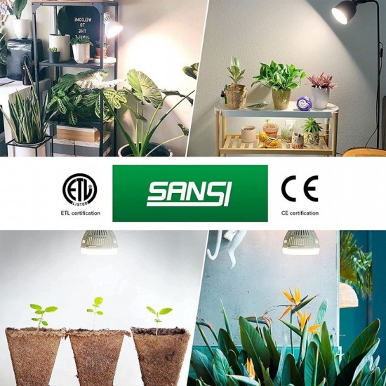 SANSI 15W LED Grow Light Bulb E27 Base Full Spectrum 4000K Daylight SANSI 15W LED Grow Light Bulb E27 Base Full Spectrum 4000K Daylight
